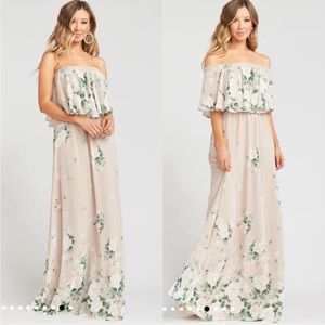 Show me your mumu hacienda floral off the shoulder maxi dress